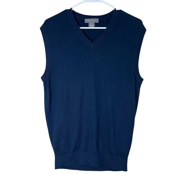 Daniel Cremieux Men’s 100% Supima Cotton Sweater Vest V-Neck Navy Pullover Small - Picture 3 of 8